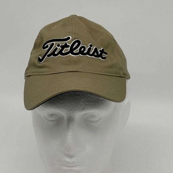 Titleist MCG Baseball Hats Adult OSFA Tan Cotton Embroidered Strap Back Cap Mens - Picture 2 of 9